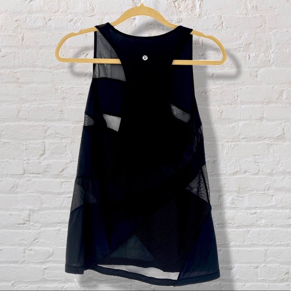 Lululemon Black Mesh Racerback Tank Top - Picture 2 of 2